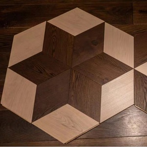 <span class=keywords><strong>Parquet</strong></span> en bois d'ingénierie massif <span class=keywords><strong>hexagonal</strong></span> en forme de diamant à plusieurs couches en chêne blanc brossé de couleur froide en forme de pentagone - Product Image 1