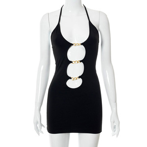 2024 Fasion Hot Summer New Hollow Out Halter Sexy Womens Mini Robes - Product Image 4