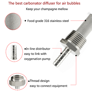 HENGKO пищевой спеченный 0,5 из нержавеющей стали 2 микрон фитинги для карбонизации - Product Image 3