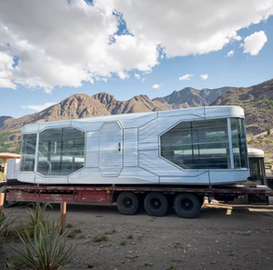 Cabine mobile respirante en acier/métal, capsule spatiale moderne, hôtel extérieur pour sites touristiques et culturels, <span class=keywords><strong>maison</strong></span> conteneur Apple - Product Image 3