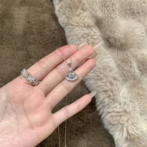 Exquisite S925 Pure <b>Silver</b> Dynamic Full Diamond Pendant <b>Necklace</b> <b>Set</b> Snowflake Sunflower Winter Ice Crystal Niche Fine Jewelry - Product Image 1