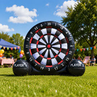 Jeu de cible de football gonflable d'extérieur de 4 m de haut, jeu de fléchettes de football gonflable, cible de fléchettes de football gonflable publicitaire