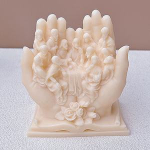 DM863 Große Jesus Familie DIY Silikon Kerzen form Harz Handform für Velas Zement Beton Gips Gips herstellung - Product Image 2