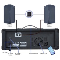 Mélangeur amplifié 8 canaux 8000 Watts Processeur de karaoké Mélangeur de studio Master Mélangeur actif DJ Système audio professionnel Amplificateur audio