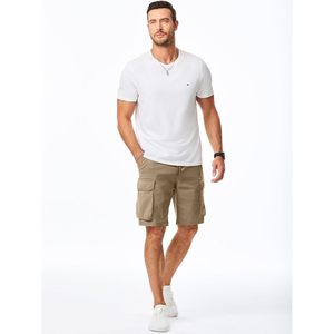 2025 pantalones cortos Cargo elásticos con cordón informal para hombre, multibolsillos, ajuste relajado clásico, logotipo cómodo, pantalones cortos de verano de 5 pulgadas - Product Image 3