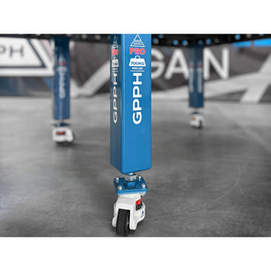 SteelMax GPPH 2x1mt banco de soldadura con ruedas, 15mm de espesor, agujeros de 28mm, rejilla diagonal - Product Image 4
