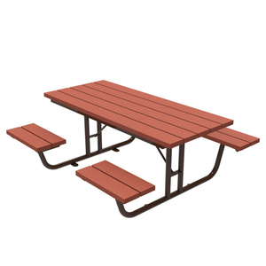 Nhà Máy Bán buôn thương mại ngoài trời bàn ăn 6ft & 8ft khung thép dài HDPE Composite gỗ ADA có thể truy cập Dã Ngoại băng ghế dự bị - Product Image 1