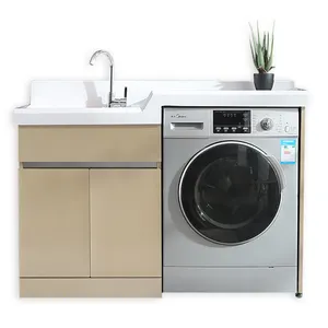 Customized Washing Machine Wall Cheap Vanity Laundry Sink Bathroom Cabinet 304 Stainless Steel Modern Furniture Mirrored Cabinet