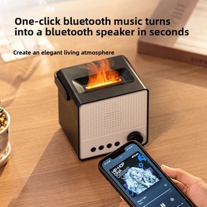 Sáng Tạo Thiết Kế Retro Tinh Dầu Khuếch Tán Không Dây <span class=keywords><strong>Bluetooth</strong></span> Loa Mô Phỏng Ngọn Lửa Độ Ẩm Ngủ Trợ Giúp Ánh Sáng Ban Đêm - Product Image 4