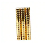 D6*4mm Magnet Batangan Neodymium NdFeB Berlapis Emas untuk Industri, Kemasan Kotak Perhiasan, Lencana, Bros, Aksesoris Pemasangan Perhiasan