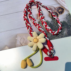 Lanière de téléphone portable à porter en bandoulière, longue, motif fleur de vent, en corde de nylon tressée à la main, étanche, réglable, robuste et durable - Product Image 6