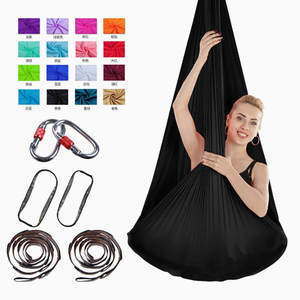 Hamac de <span class=keywords><strong>yoga</strong></span> <span class=keywords><strong>aérien</strong></span> 5M, kit de démarrage pour Pilates <span class=keywords><strong>aérien</strong></span> et balançoire de <span class=keywords><strong>yoga</strong></span> en soie, pour tous les niveaux, avec sangle d'extension et mousqueton - Product Image 1