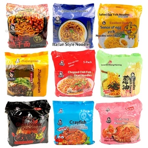 Nouilles instantanées multi-saveurs pour sauté à la poêle, assortiment varié : Zha Jiang Mian aux œufs <span class=keywords><strong>de</strong></span> crabe et <span class=keywords><strong>jaune</strong></span> <span class=keywords><strong>d</strong></span>'œuf salé, Nouilles sèches épicées Wuhan - Product Image 2