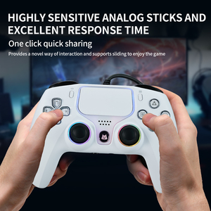 Manette PS5 filaire (736D P5) -Déclencheurs d'effet Hall, anneau lumineux RVB et fonction Turbo pour PC/<span class=keywords><strong>PS4</strong></span>/PS3 avec certification FCC/CE - Product Image 6