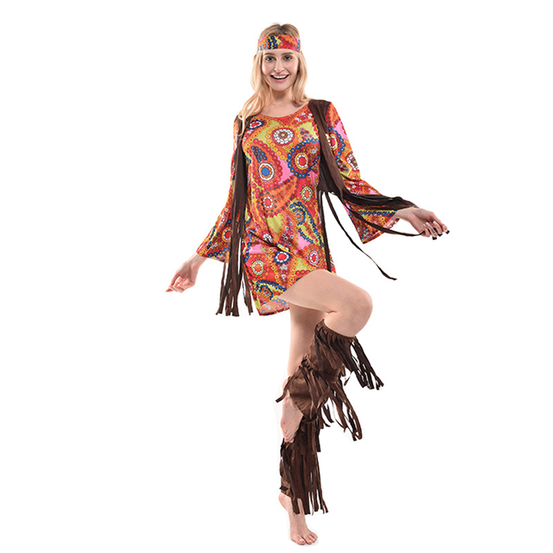 hippie dress halloween Adult 60s Costume quality costume is a lot less complicated than renovating a VW Bus and living a nomadic lifestyle Women's Bohemian Hippie Dress Costume