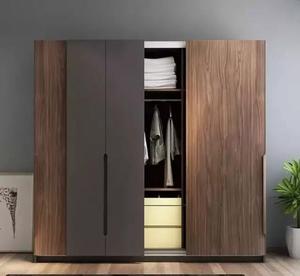 Meubles de chambre à coucher de style minimaliste personnalisé Armoire à portes coulissantes en bois pour appartement, villa Fabricant de décoration Conception à l'essai - Product Image 3
