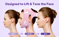 Vente en gros usine : Sangle de lifting du menton en néoprène réglable, respirante et réutilisable, pour un effet V-Line, avec sangle de compression, pour femme