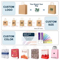 Sacs en papier kraft pour l'emballage de vêtements avec logo personnalisé et poignées plates