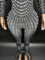 Produk Tren NOVANCE 2023 Kedatangan Baru Bodysuit Lengan Panjang Mutiara Hitam Pakaian Afrika untuk Pesta Klub Malam