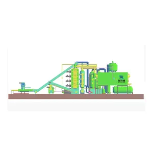 Mesin pirolisis daur ulang ban limbah tingkat keselamatan tinggi Batch kecil untuk tanaman retak karet terus menerus