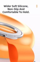 Support de téléphone portable en silicone avec anneau de maintien, rotation à 360° et béquille pour iPhone Samsung