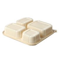 Boîte à lunch jetable épaissie et dégradable à l'amidon de maïs, support de chauffage Durable pour micro-ondes personnalisé
