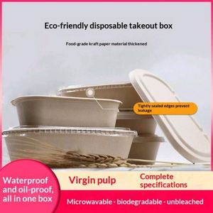 Biodegradable Compostable Eco-Friendly Paper Food Packaging <b>Boxes</b> Salad Containers for Candy Cafe Takeout Wholesale Custom Logo - Product Image 6