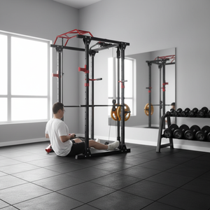Attrezzatura per Palestra Domestica Trainer Multifunzionale Macchina Smith Fitness Power Cage Multi-Cavo Rack per Squat con Cavo Lat Pull e Crossover - Product Image 6