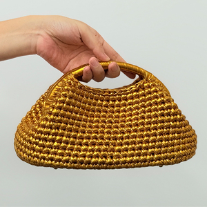 Filato in Pelle Metallizzata 100% Fatto <span class=keywords><strong>a</strong></span> <span class=keywords><strong>Mano</strong></span> per Borse all'<span class=keywords><strong>Uncinetto</strong></span> Filato in Poliestere Borse all'<span class=keywords><strong>Uncinetto</strong></span> Pochette di Lusso da Donna - Product Image 2