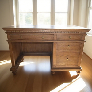 Hl211 Châu Âu Cổ Mỹ Cổ Điển Rắn Gỗ Sồi Nhà Văn Phòng Bàn Yếu Tố Cần Thiết Bằng Gỗ Văn Phòng Nhà Bàn - Product Image 3