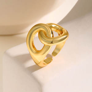 Anillo Francés Dama, Cobre Retro Suave Infinito Anillo Abierto Oro - Product Image 2