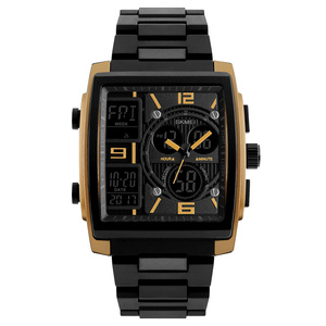 Grand cadran <span class=keywords><strong>Skmei</strong></span> <span class=keywords><strong>1274</strong></span> double mouvement 3 temps numérique montres de sport pour hommes - Product Image 1