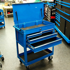 Carrito de Herramientas de Acero de <span class=keywords><strong>Tres</strong></span> Niveles Multifuncional y Resistente, Cajones Personalizables OEM/ODM/OBM, Capacidad de 300 kg, Cerradura con Llave, 3 Años de Garantía - Product Image 1