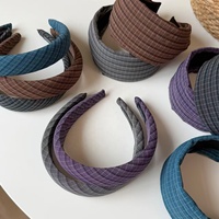 Serre-tête fin et large Daou de 16 cm, couleurs unies et à carreaux, accessoires capillaires durables de haute qualité pour femmes et filles