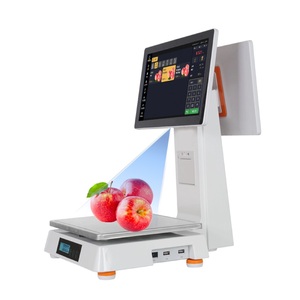 थोक कस्टम ऑल इन वन एआई 15.6 इंच डुअल टच स्क्रीन इलेक्ट्रॉनिक डिजिटल पॉस सिस्टम मशीन वेइंग स्केल - Product Image 4