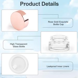 Tarros de Crema Cosmética de Plástico PS Transparente de 1OZ, 2OZ y 4OZ, con Tapas Rosadas y Doradas, Color Personalizado - Product Image 3