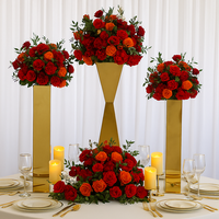 Support de fleurs en gros pour tables de mariage, événements, en acier inoxydable doré, décoration de table de mariage, centres de table pour la mise en scène