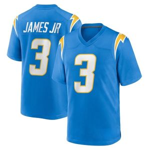 Maillot de football bleu style Los Angeles # 10 Justin Herbert # 3 Derwin James Jr. Short imprimé par transfert thermique, anti-humidité - Product Image 3