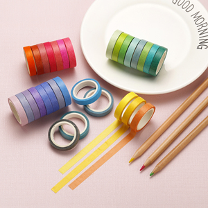 AAGU 60 Pièces/ensemble 8mm * 4m Décoratif Arc-En-Ciel Couleur Kit De Ruban Adhésif Album de Scrapbooking Décoration <span class=keywords><strong>Papier</strong></span> Skinny Washi Ensemble - Product Image 6