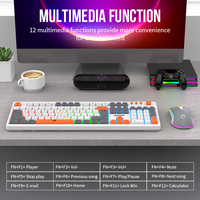 RAIKU T18 Wired Gaming Keyboard and Mouse Set Tri Color Spherical Keycaps Volume Knob for PC Gamer
