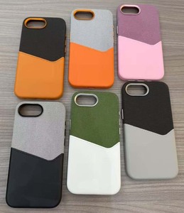 เคสหนังแฟชั่น L027 แบบต่อผ้า พร้อมช่องใส่บัตร สำหรับ iPhone 12 13 14 15 16 17 Pro Max ป้องกันแรงกระแทก พร้อมแม่เหล็ก - Product Image 1