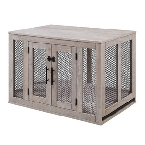 Large Size Multi Functional Handmade Storage Sundries Fruits Food Wooden Dog Crate with Cushion and Tray