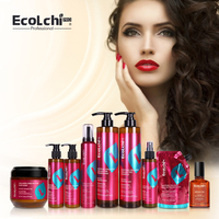 EcoLchi OEM sampo dan kondisioner, masker rambut kolagen Keratin minyak Argan organik Label pribadi bebas sulfat