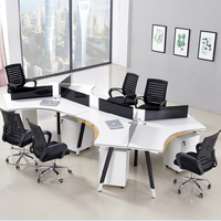 Bureau d'ordinateur de bureau en bois extensible moderne pour 4 personnes, poste de travail de haute qualité