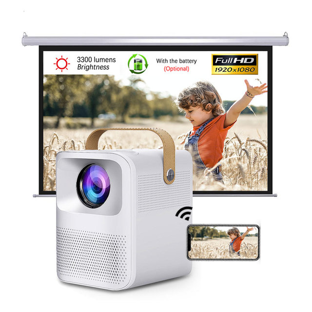 ET30 LED LCD Pocketable Portable FHD Mini Projector 4K Support Android 2.4G WiFi 3300 Lumens HIFI Stereo Speakers 2-Year