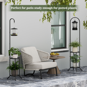 Support de plantes suspendu à 2 niveaux <span class=keywords><strong>en</strong></span> acier, étagère de jardin écologique, porte-<span class=keywords><strong>pot</strong></span> de fleurs pour la maison, le jardin, la chambre, le balcon, le salon - Product Image 5