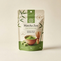 Sacs à matcha épais et robustes, résistants aux déchirures, avec impression personnalisée du texte et du logo, fermeture éclair refermable, matériau de qualité alimentaire - Sacs de vente au détail