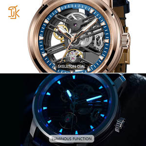 Rose Gold Stainless Steel Hollow Out Popular Design Automatic Mechanical Skeleton <strong>Watch</strong> for Men Custom Brand Wrist <strong>Watch</strong> Leisure - Product Image 3