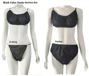 Ropa interior no tejida desechable de masaje transpirable negro adulto estilo mediterráneo para spa - Product Image 2