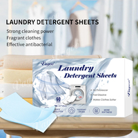 Feuilles de détergent à lessive, 60 charges de feuilles de savon à lessive-Combinaison de lavage sans liquide sans plastique pour voyage camping, écologique